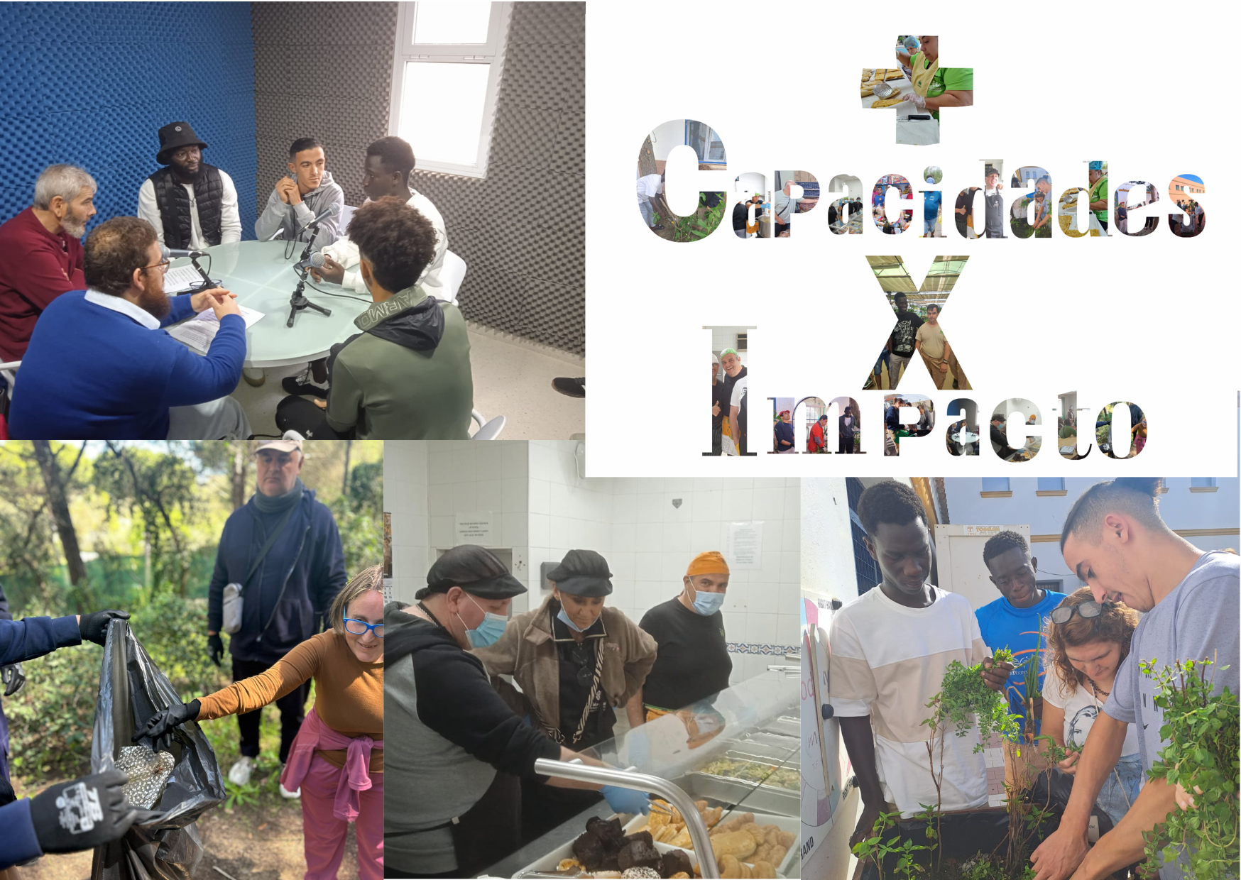 Distintos acciones que realizamos con la comunidad: sumamos capacidades, multiplicamos impacto , es igual a agente transformador