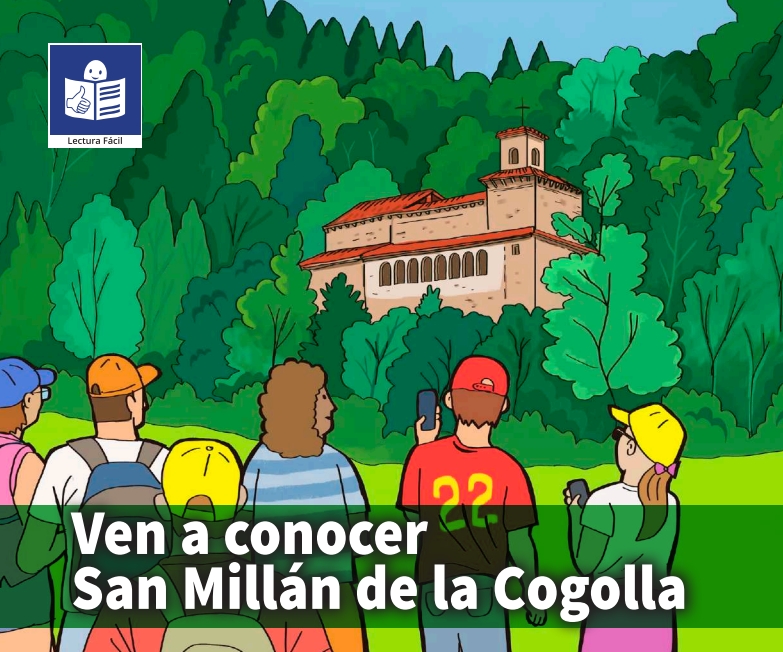 Imagen de un grupo de personas visitando los Monasterios de San Millán de la Cogolla.