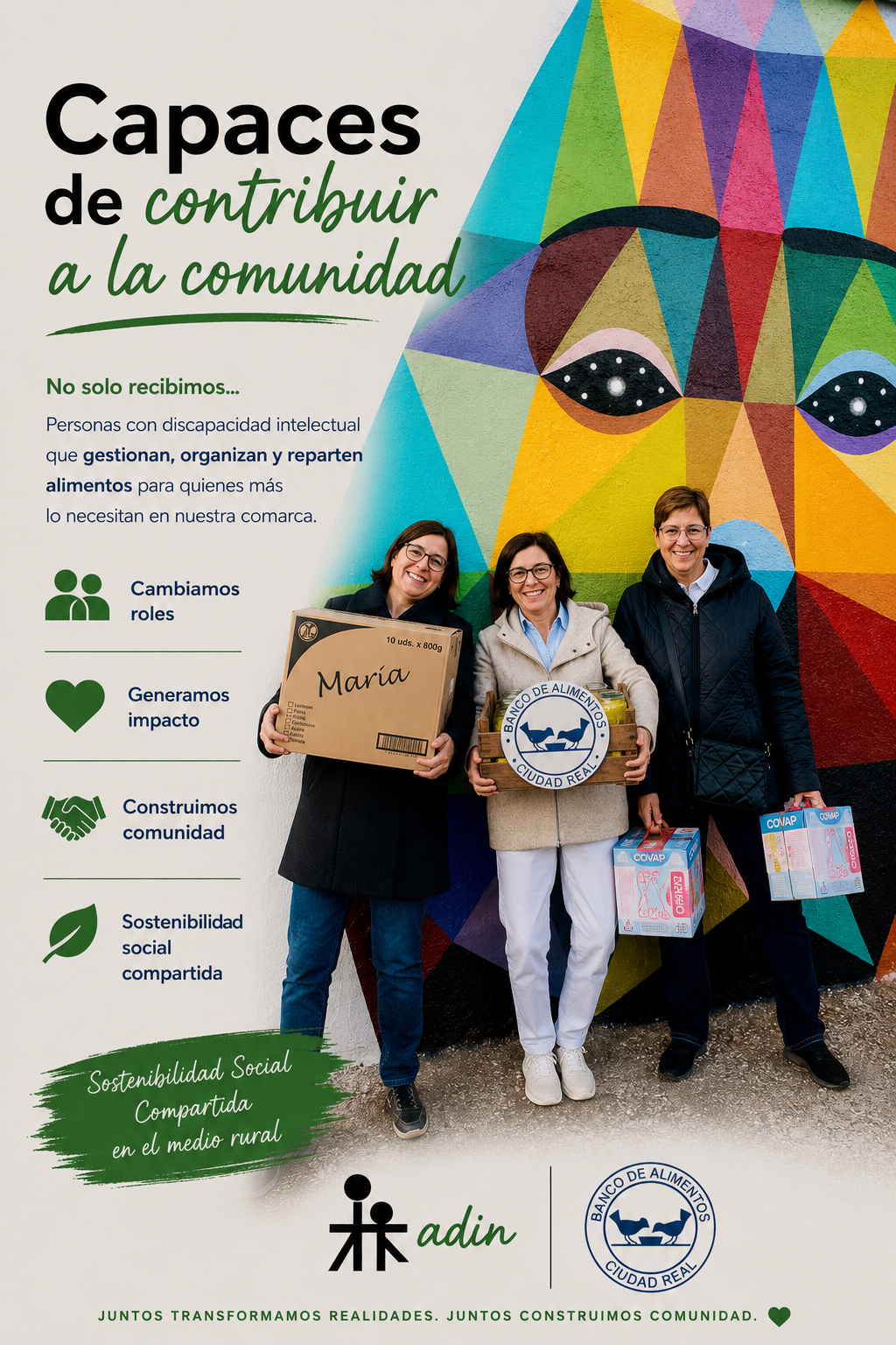 Residentes de Vivienda con Apoyo preparando el reparto del Banco de Alimentos