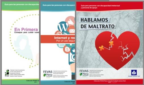 Portadas de las guías de FEVAS Plena inclusión Euskadi