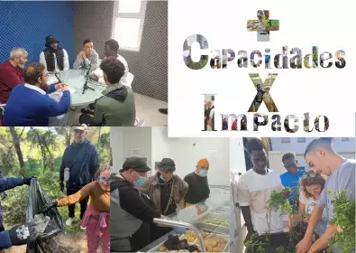 Distintos acciones que realizamos con la comunidad: sumamos capacidades, multiplicamos impacto , es igual a agente transformador