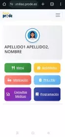 interfaz de Herramienta de comunicación con personas y familias Fundación PRODE