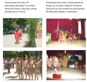 Presentación de la obra en teatro de calle y en un auditorio